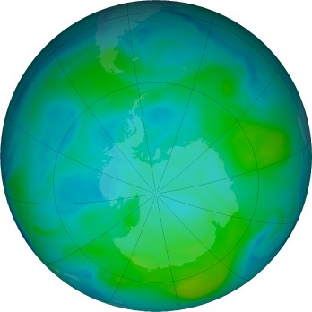 Antarctic ozone map for 2025-02-02